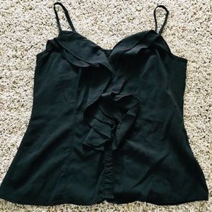 EUC SIZE M Forever 21 Ruffled Black Tank Top